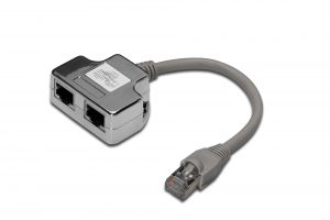 Digitus CAT 5e patch cable adapter, 2x CAT 5e, shielded DN-93904 0.19 m Black RJ45 socket to RJ45 plug