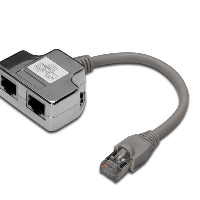 Digitus CAT 5e patch cable adapter, 2x CAT 5e, shielded DN-93904 0.19 m Black RJ45 socket to RJ45 plug
