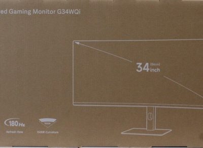 SALE OUT. Xiaomi G34WQi 34 " WQHD 21:9 180 Hz 1 ms 3440 x 1440 pixels 350 cd/m² HDMI ports quantity 2 Black Warranty 24 month(s) DAMAGED PACKAGING