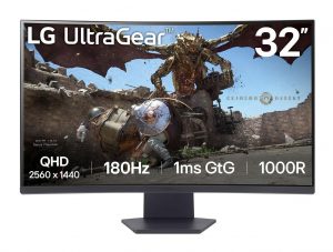 LCD Monitor LG 32GS60QC-B 32" Gaming/Curved Panel VA 2560x1440 16:9 180 Hz Matte 1 ms Tilt