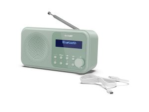 Sharp DR-P420(GN) Tokyo Portable Digital Radio, FM/DAB/DAB+, Bluetooth 5.0, USB or Battery Powered, Aquamarine Green Sharp