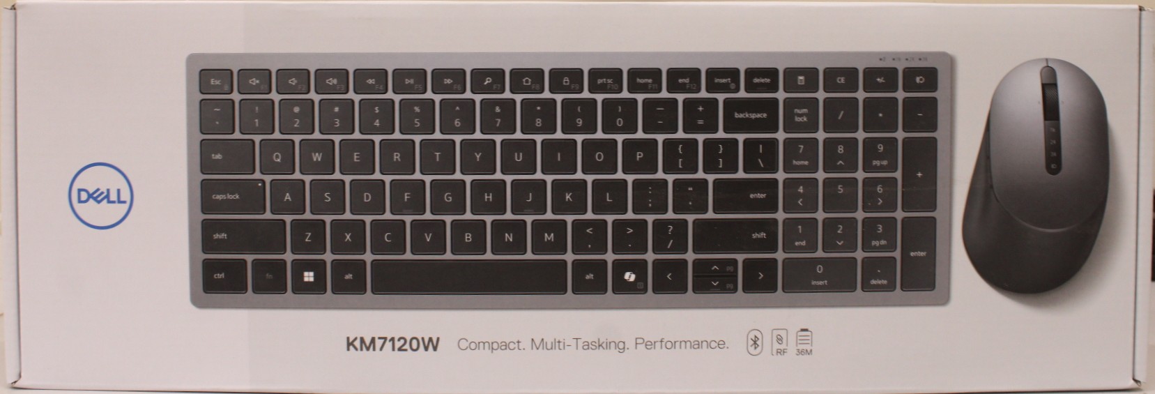 SALE OUT. Dell Keyboard and Mouse KM7120W Keyboard and Mouse Set Wireless Mouse included Batteries included Bluetooth Wireless connection EN/LT Titan Gray DAMAGED PACKAGING