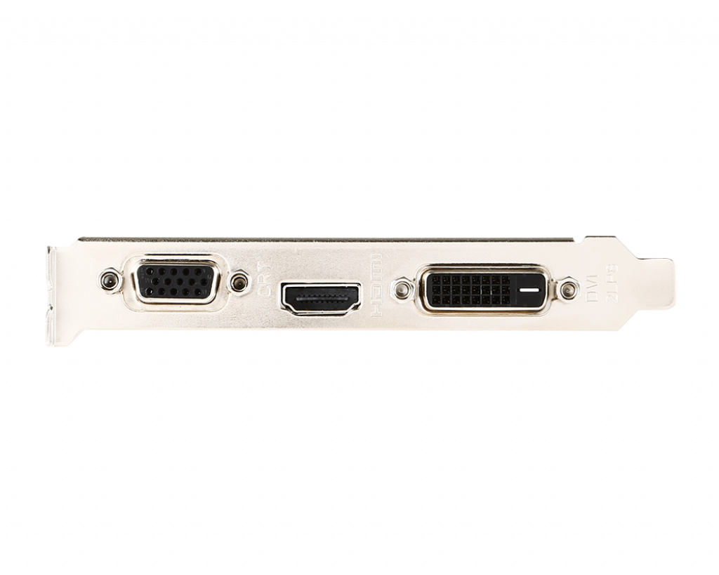 MSI GT 710 2GD3H LP NVIDIA 2 GB GeForce GT 710 DDR3 DVI-D ports quantity 1 HDMI ports quantity 1 PCI Express 2.0 x16 (uses x8) Memory clock speed 1600 MHz Processor frequency 954 MHz VGA (D-Sub) ports quantity 1 - Pilt 2