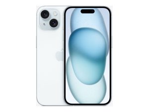 Apple iPhone 15 Blue 6.1 " Super Retina XDR display 2556 x 1179 pixels A16 Bionic Internal RAM 6 GB 128 GB Dual SIM 4G Main camera resolution 48+12 MP Secondary camera resolution 12 MP iOS 17