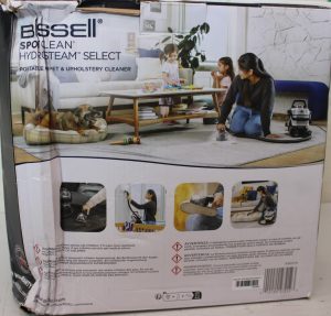 SALE OUT. Bissell SpotClean HydroSteam Select Bissell Portable Carpet and Upholstery Cleaner SpotClean HydroSteam Select Corded operating Washing function 1000 W Black 23 month(s) DAMAGED PACKAGING