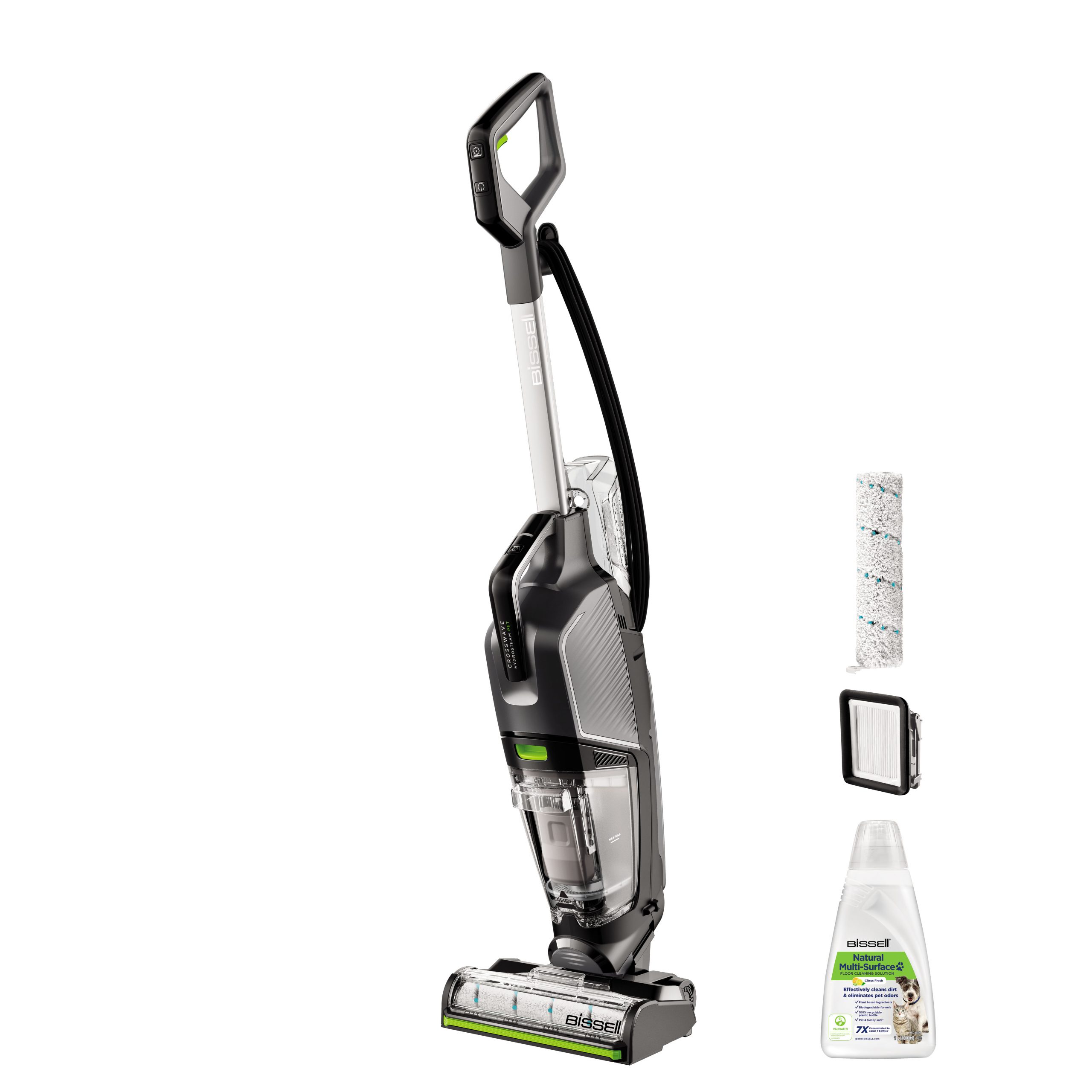 Bissell All-in one Multi-Surface Cleaner 3527N Crosswave HydroSteam Pet Select Corded operating Washing function 1100 W N/A V Titanium/Black/Silver/Lime - Image 6