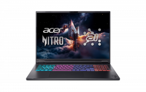 Acer Nitro 18 AI AN18-61-R40J Obsidian Black 18 " IPS WQXGA 2560 x 1600 pixels AMD Ryzen AI 7 350 16 GB DDR5 Solid-state drive capacity 1000 GB NVIDIA GeForce RTX 5070 GDDR7 8 GB Windows 11 Home 802.11ax Bluetooth version 5.3 Keyboard language US international Keyboard backlit Warranty 24 month(s)