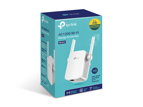 TP-LINK Extender RE305 802.11ac 2.4GHz/5GHz 300+867 Mbit/s 10/100 Mbit/s Ethernet LAN (RJ-45) ports 1 MU-MiMO No no PoE Antenna type 2xExternal - Image 2