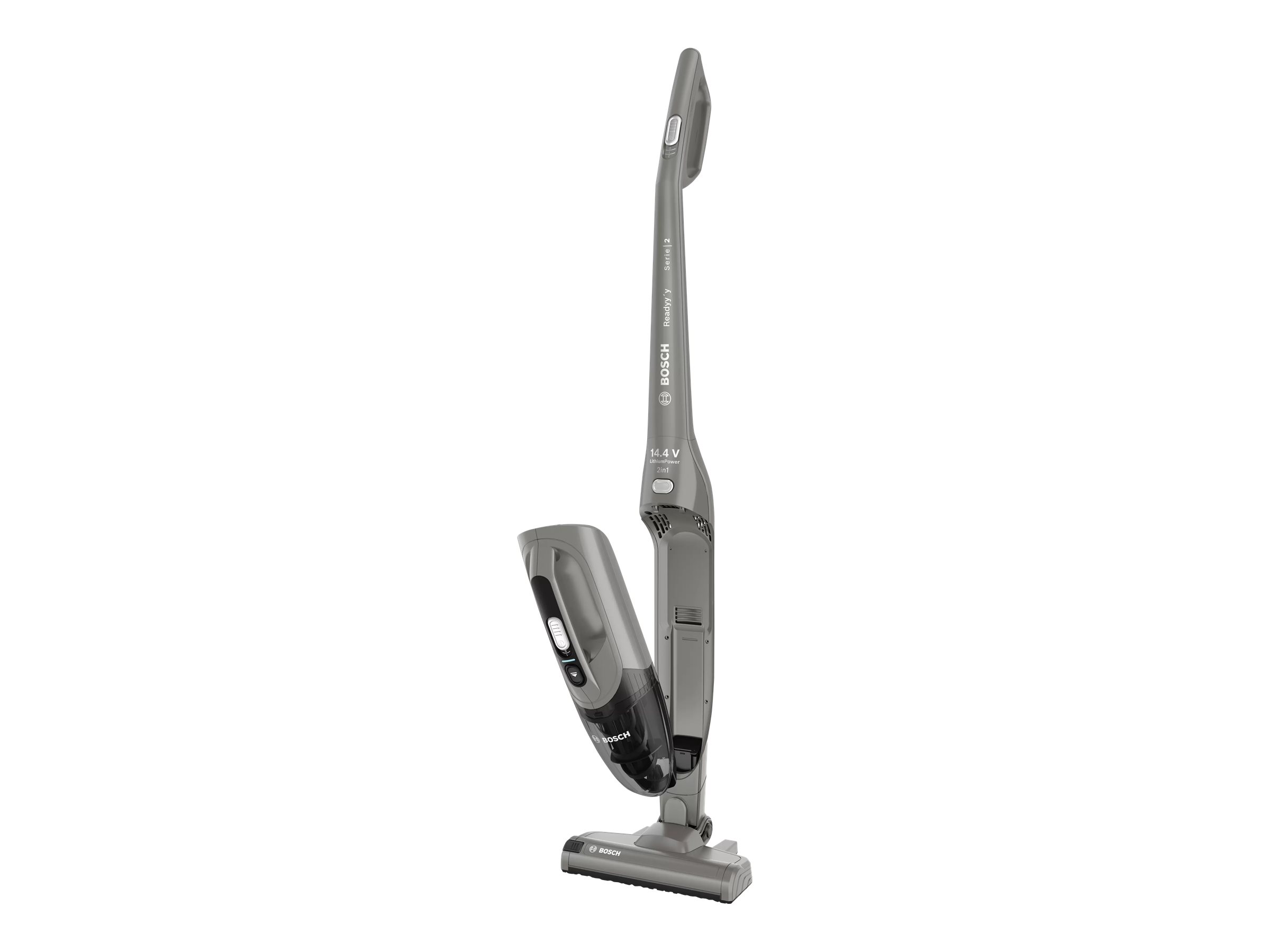 Bosch Vacuum cleaner Readyy'y Serie 2 BBHF214G Cordless operating Handstick and Handheld - W 14.4 V Operating time (max) 35 min Grey Warranty 24 month(s) Battery warranty 24 month(s)