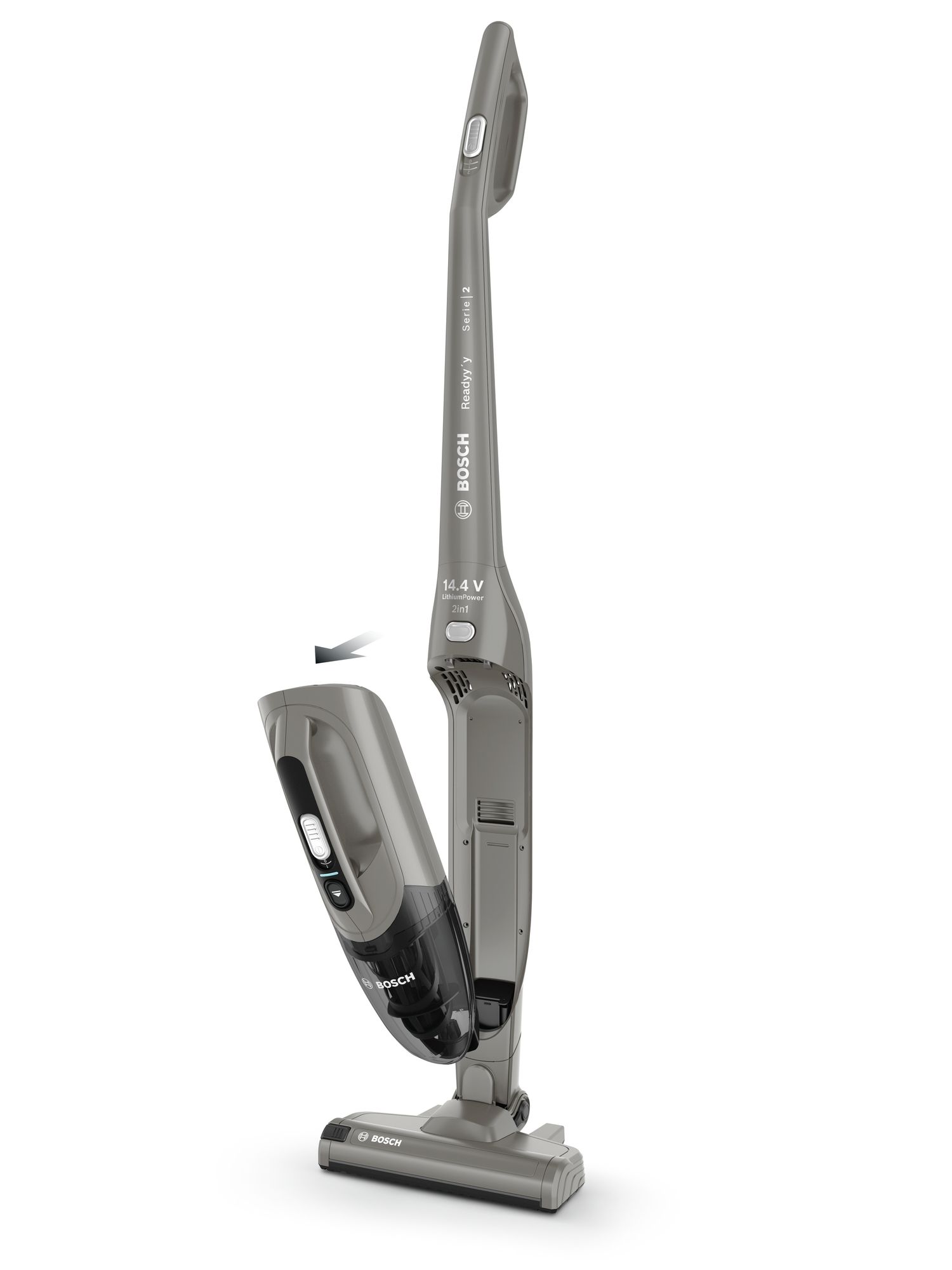 Bosch Vacuum cleaner Readyy'y Serie 2 BBHF214G Cordless operating Handstick and Handheld - W 14.4 V Operating time (max) 35 min Grey Warranty 24 month(s) Battery warranty 24 month(s) - Pilt 4