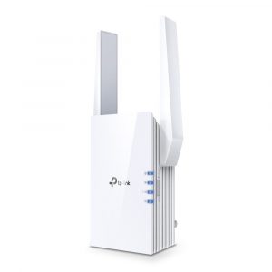 TP-LINK AX3000 Mesh WiFi 6 Extender RE705X 802.11ax Mesh Support Yes 2402+574 Mbit/s Ethernet LAN (RJ-45) ports 1 No mobile broadband MU-MiMO No Antenna type 2x External