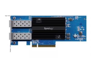 Synology E25G30-F2 Dual-port 25GbE SFP28 add-in card designed to accelerate bandwidth-intensive workflows Synology E25G30-F2 25 GT/s PCIe 3.0 x8