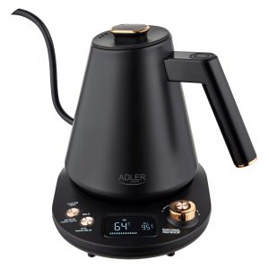 Adler Kettle AD 1349 Electric 1100 W 1 L Stainless steel 360° rotational base Black/Gold