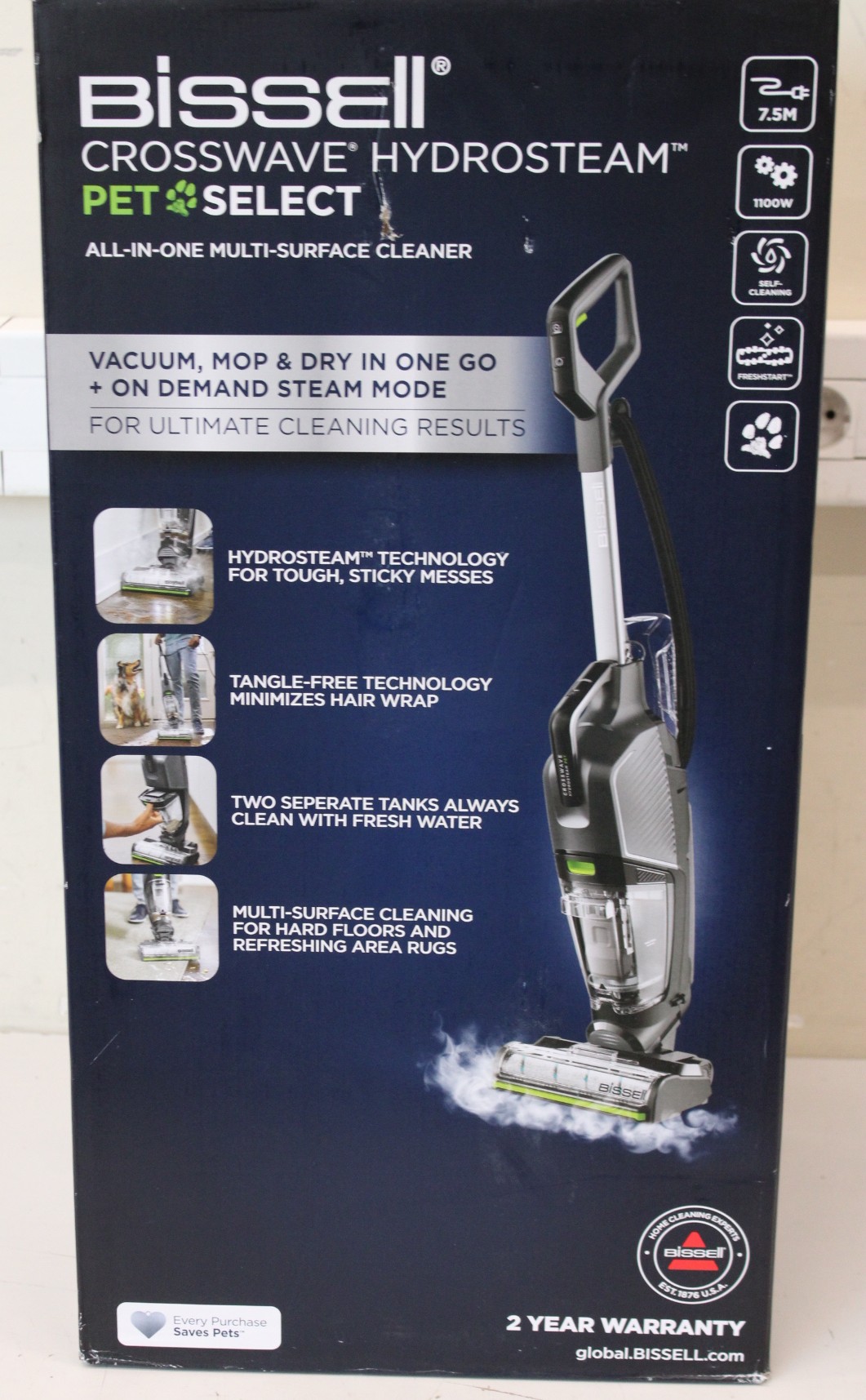 SALE OUT. Bissell All-in one Multi-Surface Cleaner 3527N Crosswave HydroSteam Pet Select Corded operating Washing function 1100 W N/A V Titanium/Black/Silver/Lime Warranty 24 month(s) UNPACKED, SCRATCHES, MISSING INNER PACKAGING