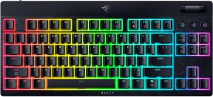 Razer BlackWidow V4 Low-Profile Tenkeyless HyperSpeed Keyboard Wireless US Bluetooth Green Switches Black