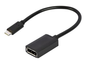 Cablexpert USB Type-C to DisplayPort adapter cable, 4K, 15 cm, black Type-C to DisplayPort
