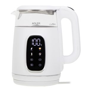 Adler Kettle with LED Display AD 1305 Electric 2200 W 1.7 L Plastic 360° rotational base White/Silver
