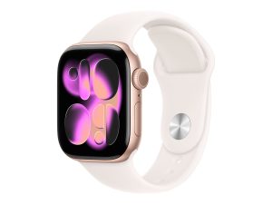 Apple Watch Series 11 GPS + Cellular 42mm Rose Gold Aluminium Case with Light Blush Sport Band - M/L Apple