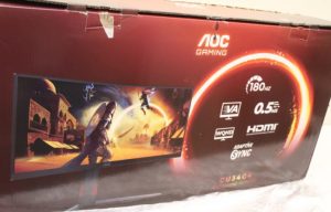 SALE OUT. AOC CU34G4 Curved 34" 3440x1440/21:9/1ms HDMI, DisplayPort, USB, Audio out SALE OUT. AOC CU34G4 34 " Fast VA UWQHD 21:9 180 Hz 1 ms 3440 x 1440 pixels 300 cd/m² HDMI ports quantity 2 Black Warranty 28 month(s) DAMAGED PACKAGING, CRACKED STAND (LEG)
