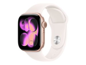 Apple Watch Series 11 GPS + Cellular 42mm Rose Gold Aluminium Case with Light Blush Sport Band - S/M Apple